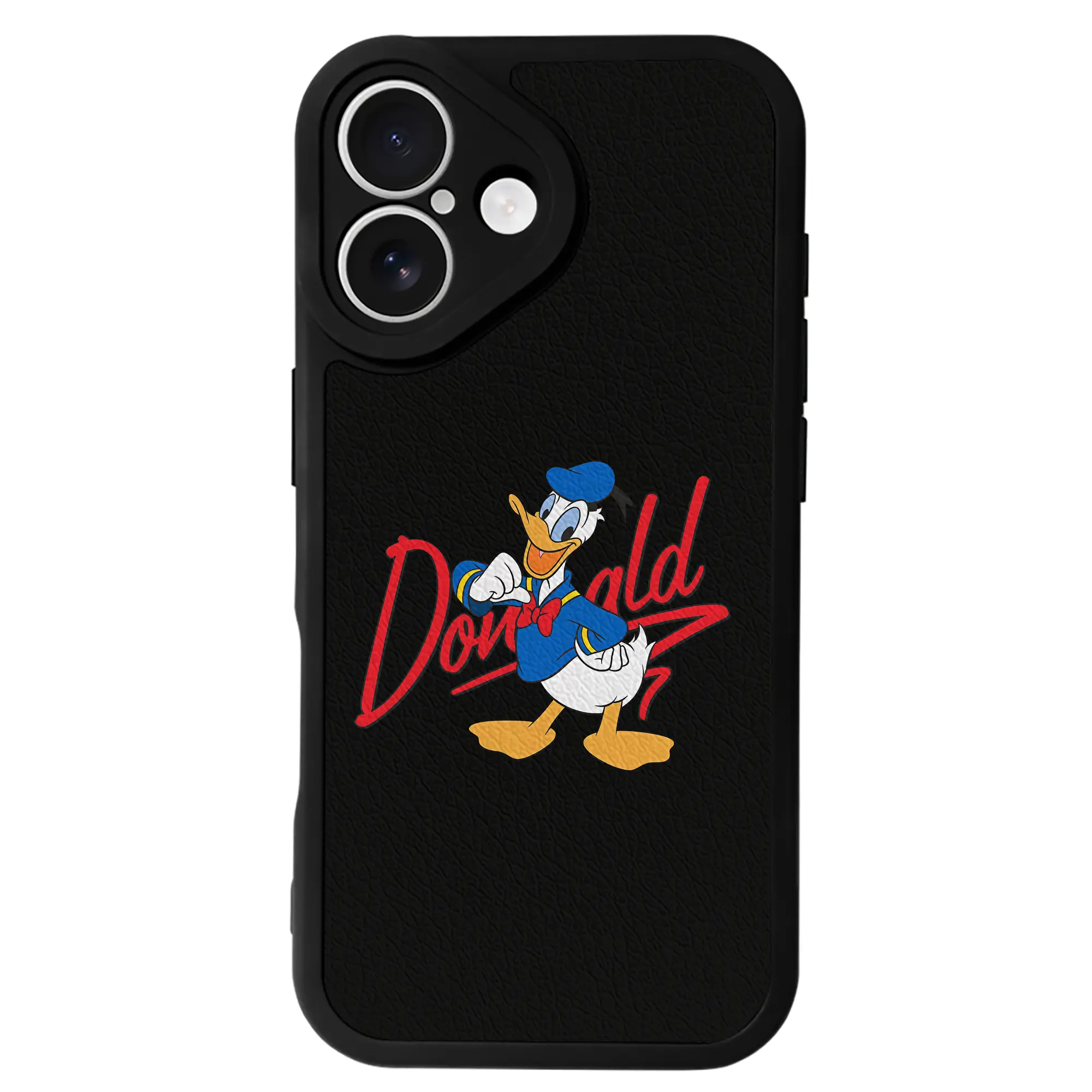 ミッキーマウス（Mickey Mouse） グッズ ドナルドダック（Donald Duck） - IPhone 16シリーズ対応 ・ シリコンスマホケース ・ レザー調 ・ 高精度フィット ・ 耐衝撃 ・ ワイヤレス充電対応 ・ 精密カット